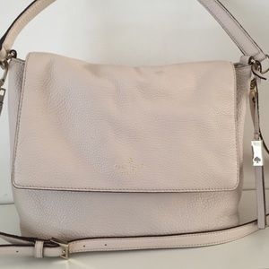 Kate Spade Daveigh Grey Street Blush Pebbled Leather Hobo Convertible X Body Bag